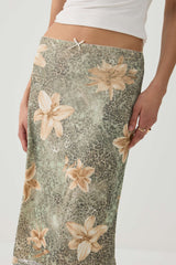 Floral Mesh Skirt