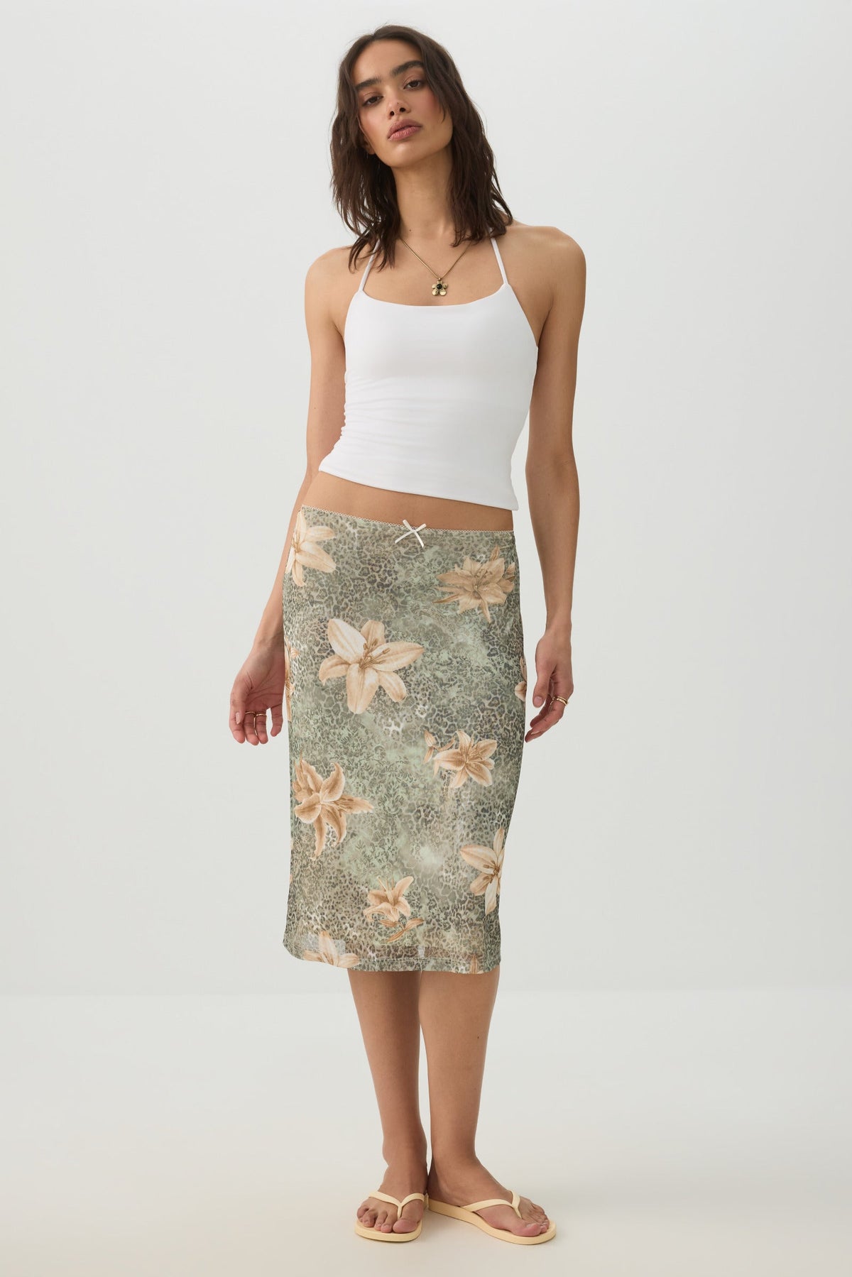 Floral Mesh Skirt