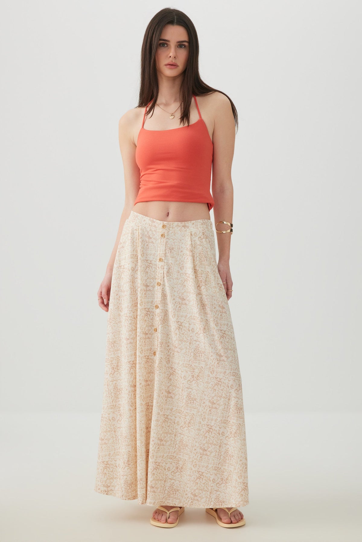 Knit Crepe Maxi Skirt