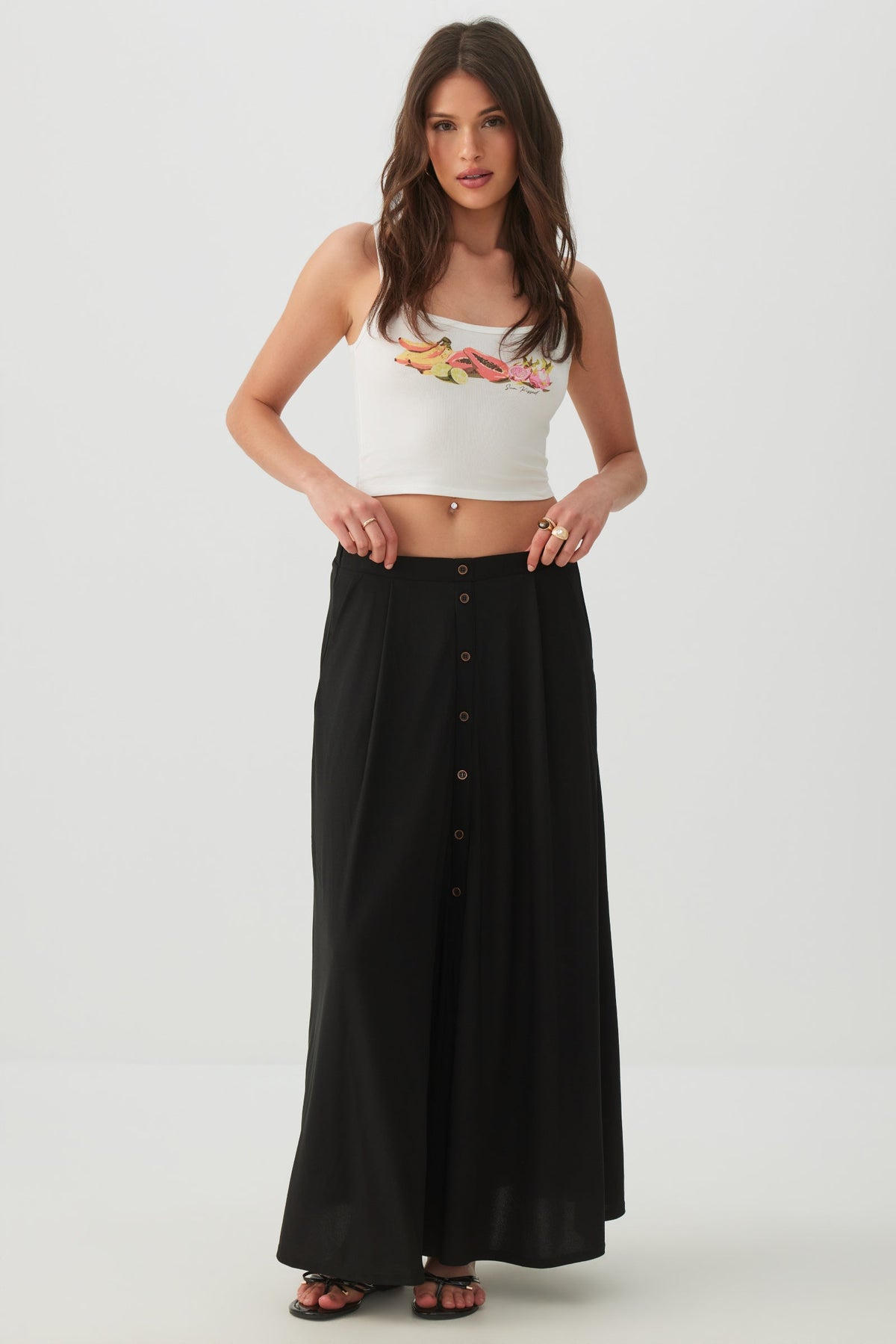Knit Crepe Maxi Skirt