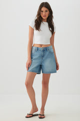 Basic Cropped Crew Neck T Shirt