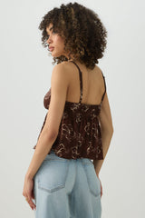 Tropical Flower Babydoll Tank Top