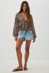 Chiffon Tie Front Top