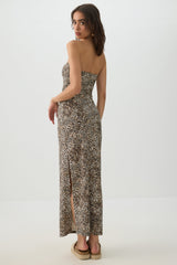 Leopard Tube Top Maxi Dress