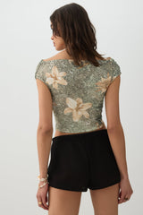 Mesh Off Shoulder Top