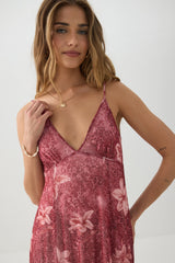 Floral Mesh Maxi Dress