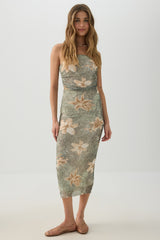 Strapless Mesh Midi Dress