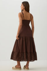 Eyelet Tiered Smocked Maxi Dress