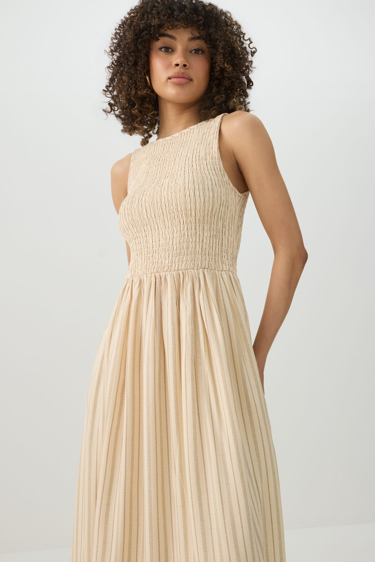 Smocked Halter Midi Dress
