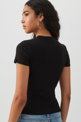 Rib Crew Neck T-Shirt