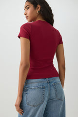 Rib Crew Neck T-Shirt