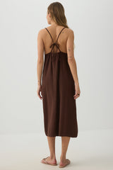 Airy V Neck Midi Dress