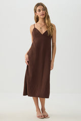 Airy V Neck Midi Dress