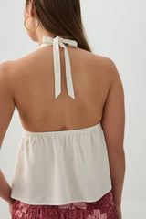 Linen Blend Halter Tank Top