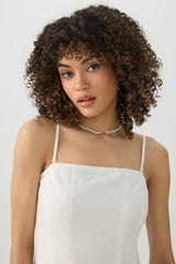 Mini Linen-Blend Tube Top Dress