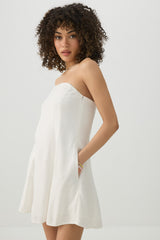Mini Linen-Blend Tube Top Dress