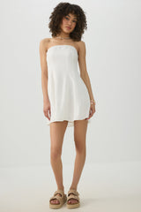 Mini Linen-Blend Tube Top Dress