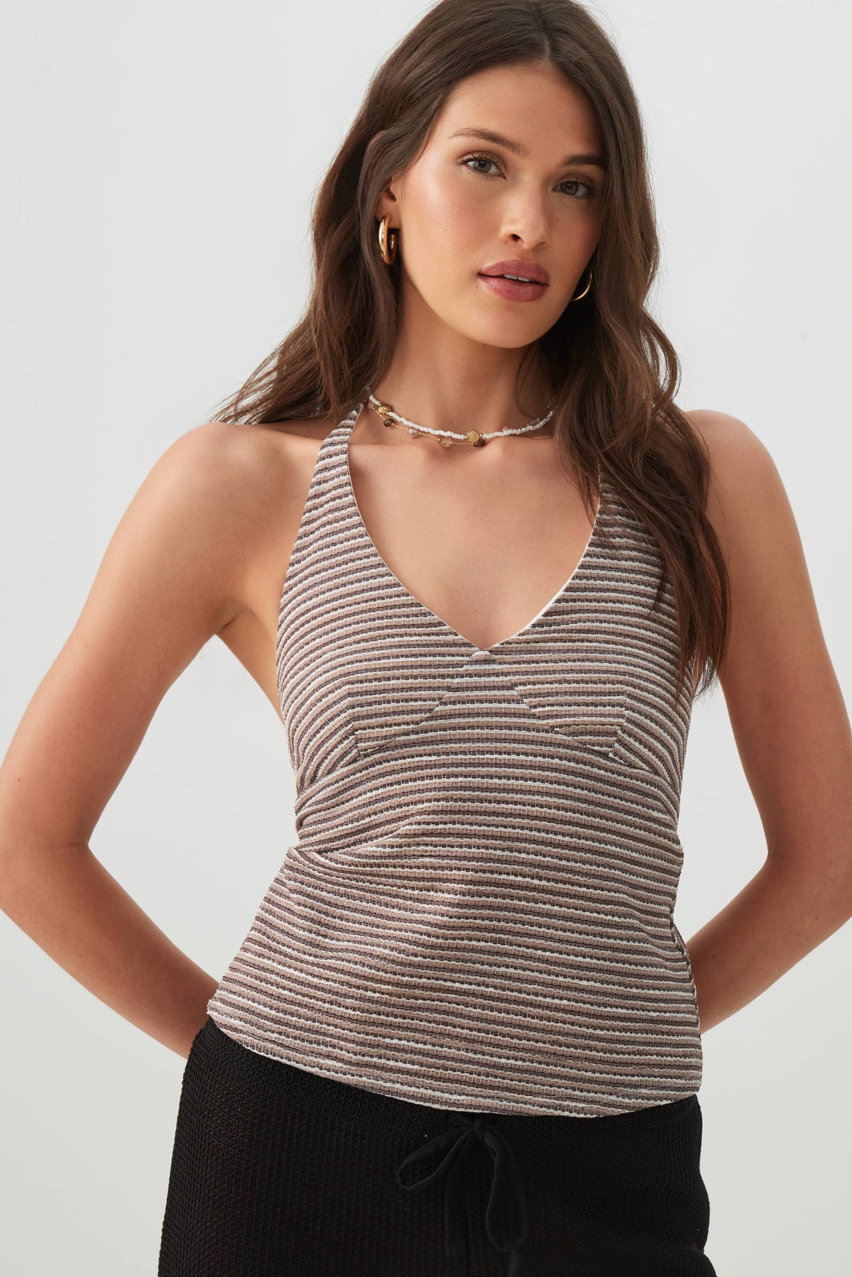 Striped Halter Tank Top