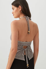 Striped Halter Tank Top