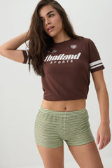 Striped Knit Micro Shorts