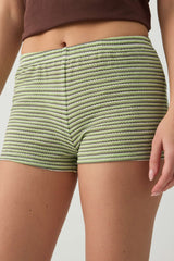 Striped Knit Micro Shorts