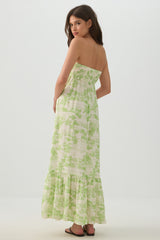 Strapless Floral Maxi Dress