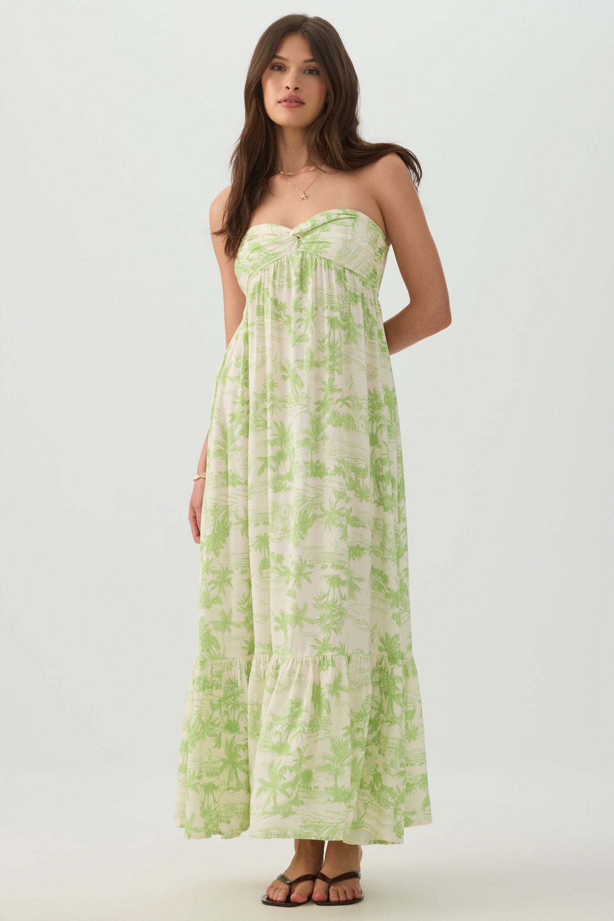 Strapless Floral Maxi Dress