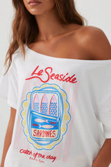 Oversized Off Shoulder PJ T-Shirt