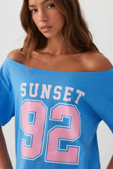 Oversized Off Shoulder PJ T-Shirt