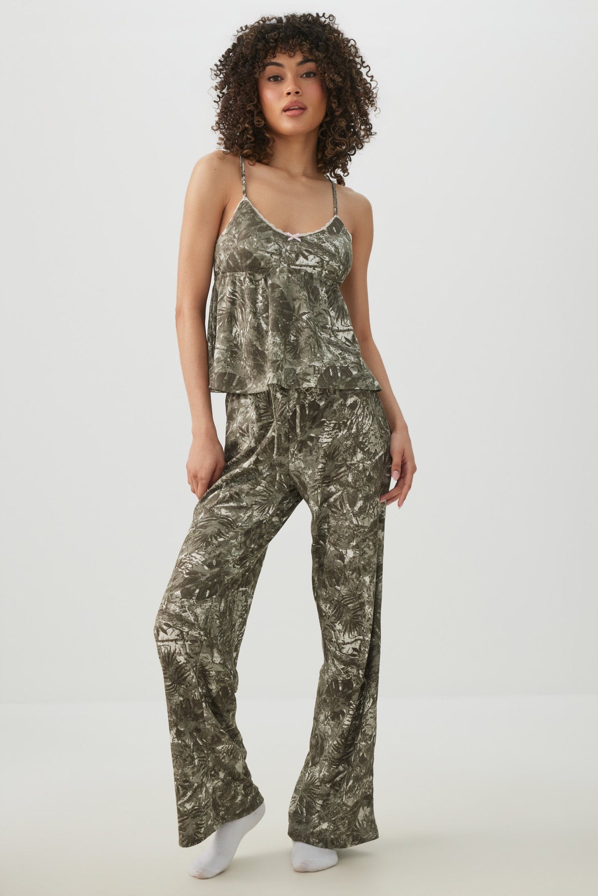Tropical Forest Knit Waffle PJ Pants