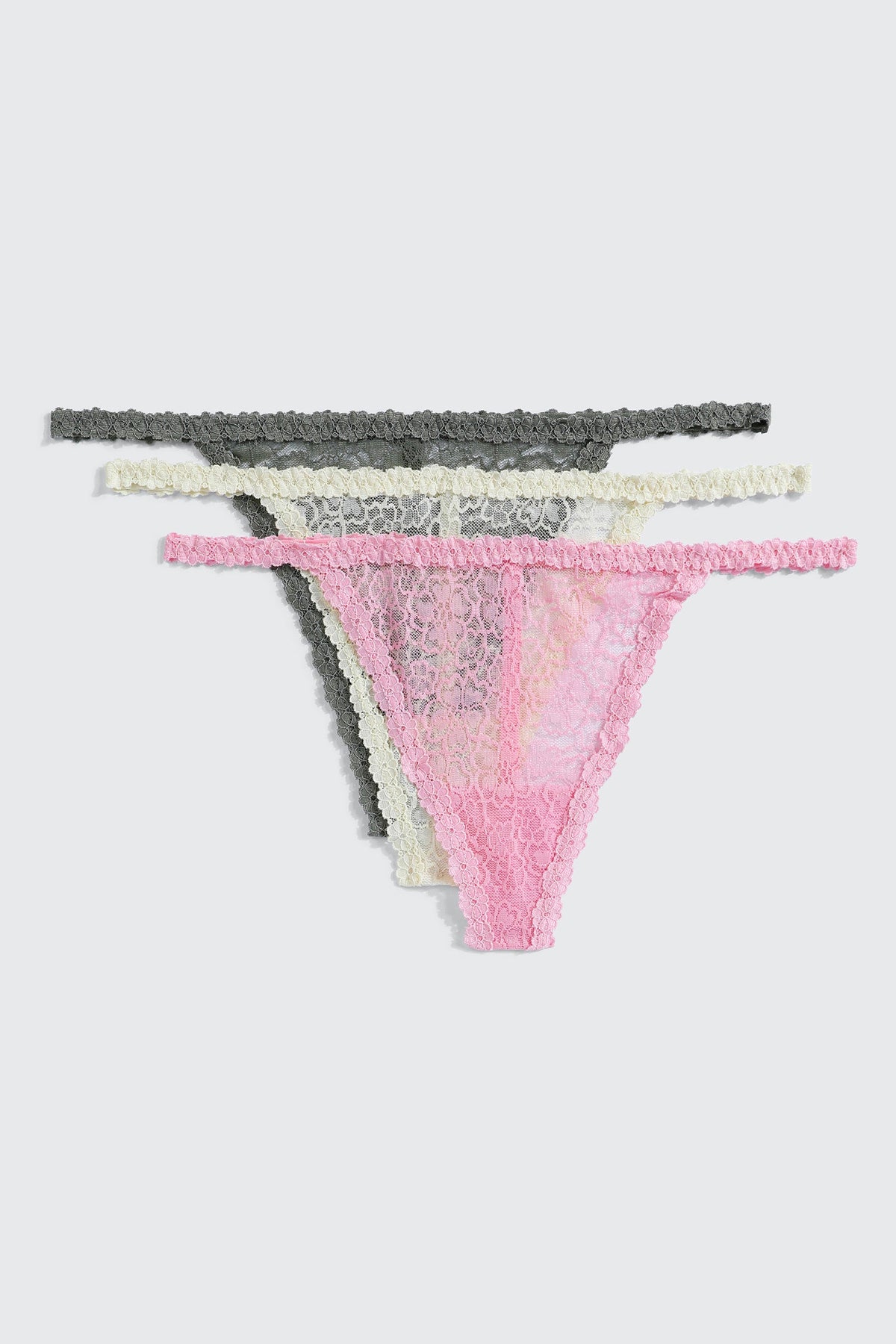 3-Pack Lace String Panties