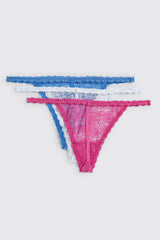 3-Pack Lace String Panties