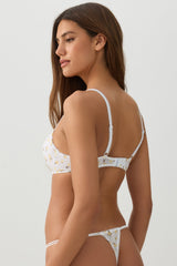 Printed Mesh Thong Panties