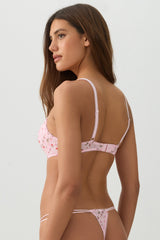Printed Mesh Thong Panties