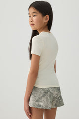 Ruched Side Printed T-Shirt