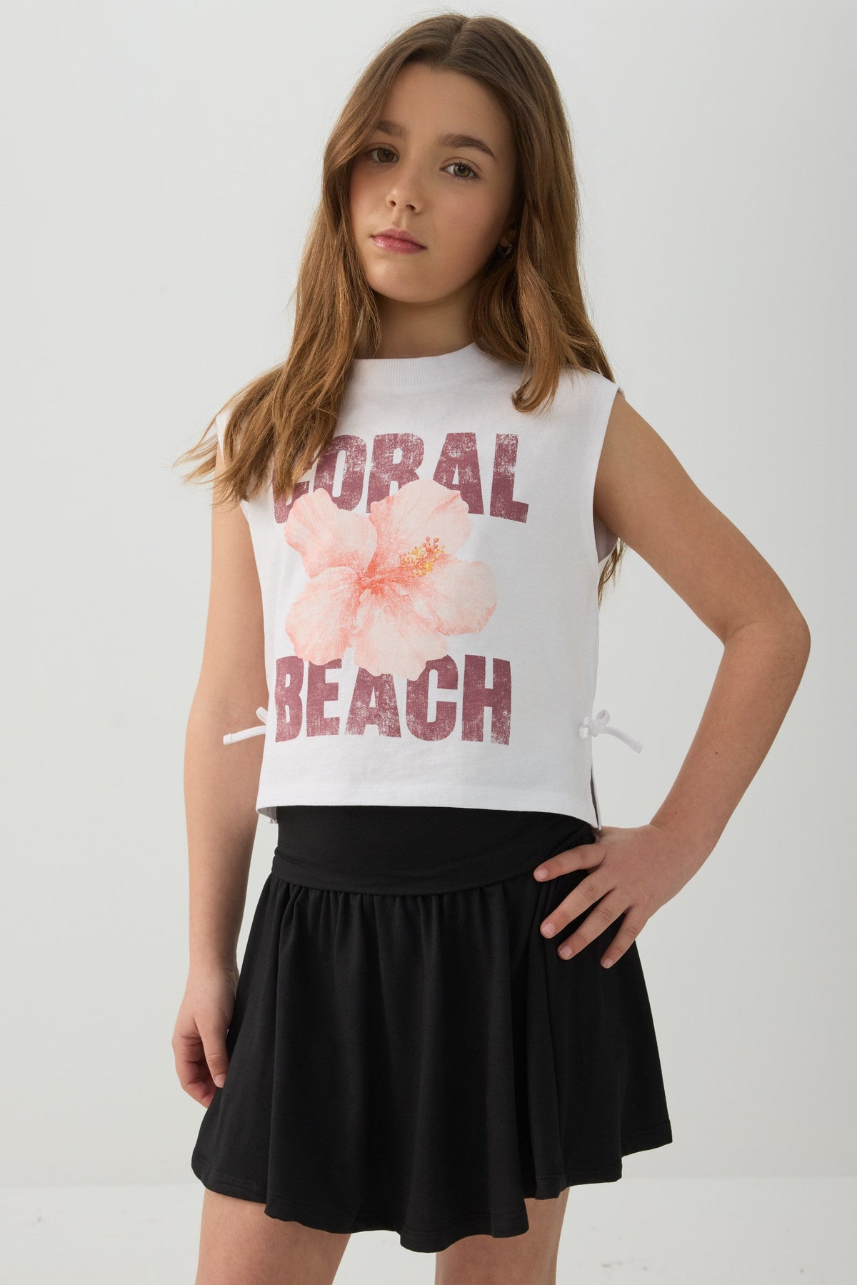 Printed Tank Top with Side Bows