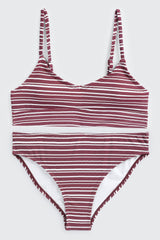 Striped Triangle Bikini Top
