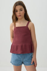 Textured Knit Peplum Tank