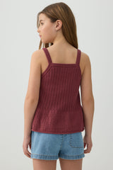 Textured Knit Peplum Tank