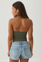 Lace Halter Tank Top