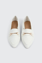 Faux Leather Pointed Toe Loafers