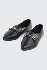 Faux Leather Pointed Toe Loafers