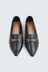 Faux Leather Pointed Toe Loafers