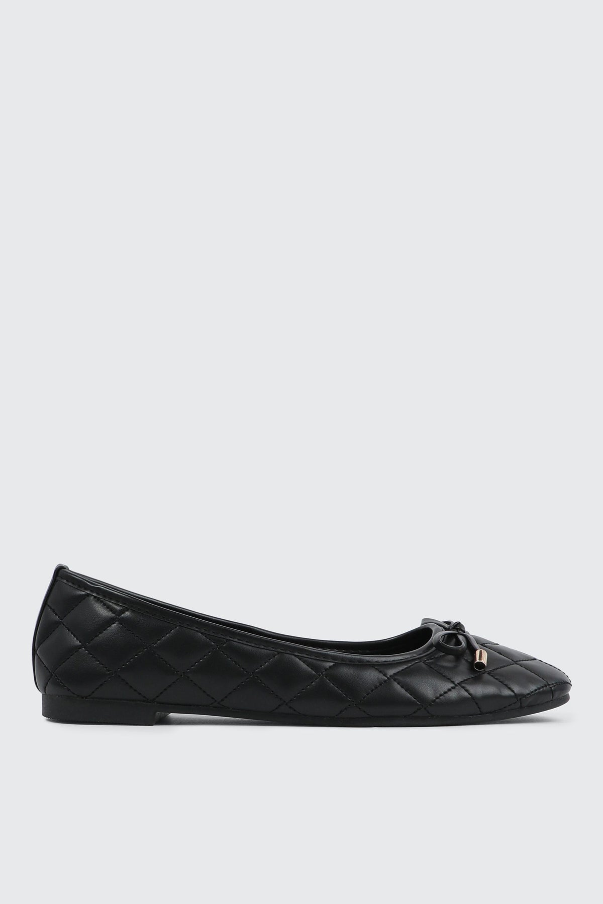 Quilted Square Toe Ballet Flats