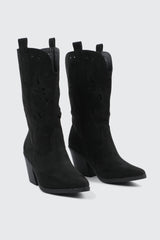 Floral Cutout Cowboy Boots