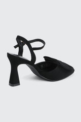 Flare Heel Pumps with Bow Detail