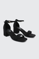 Faux Suede Block Heel Sandals