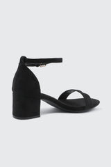 Faux Suede Block Heel Sandals
