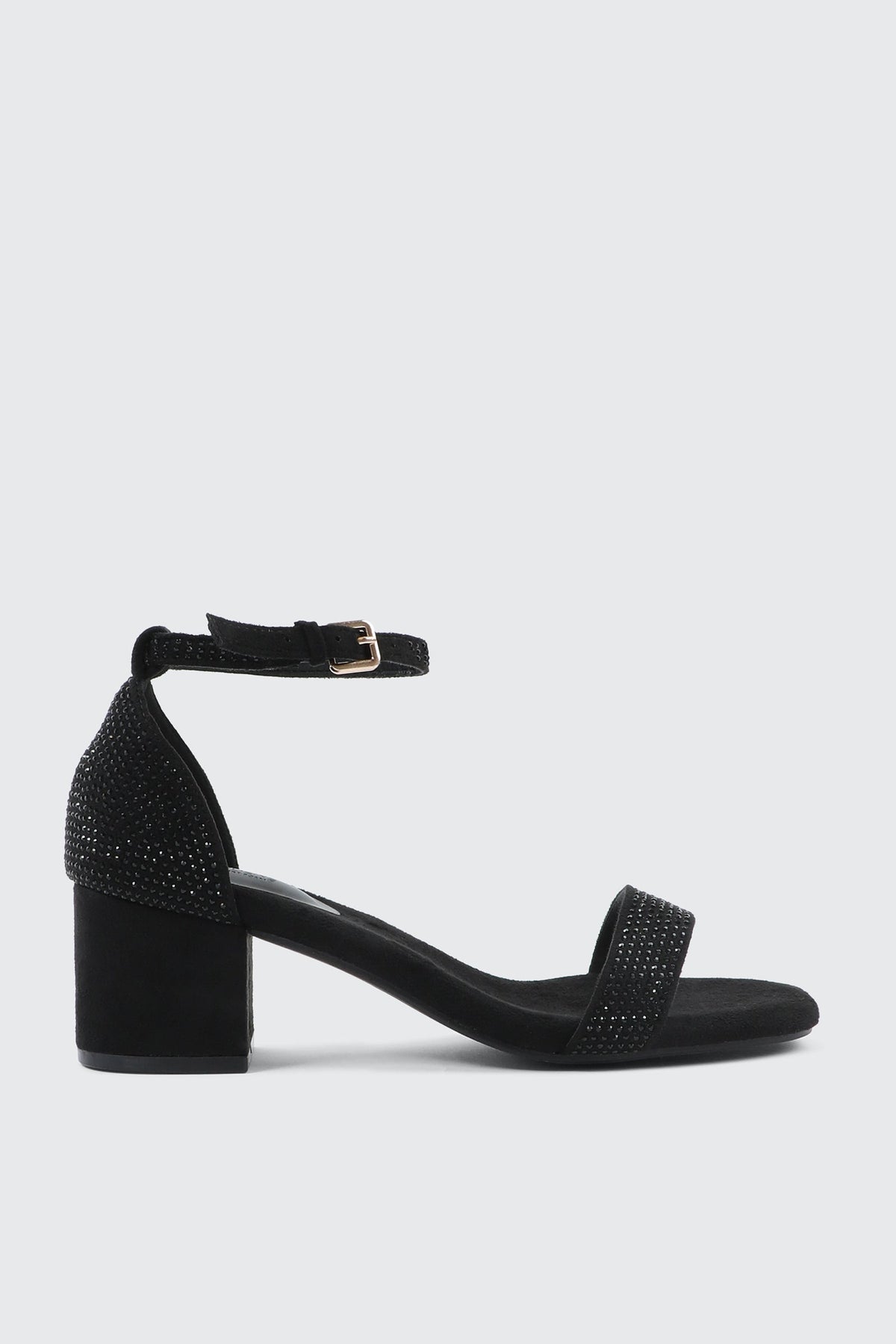 Faux Suede Block Heel Sandals