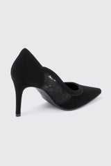 Faux Suede & Lace Pumps